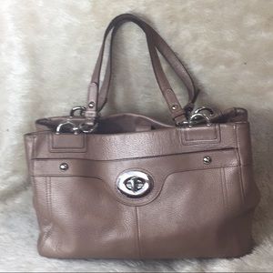 Coach Metallic pebbled Leather satchel